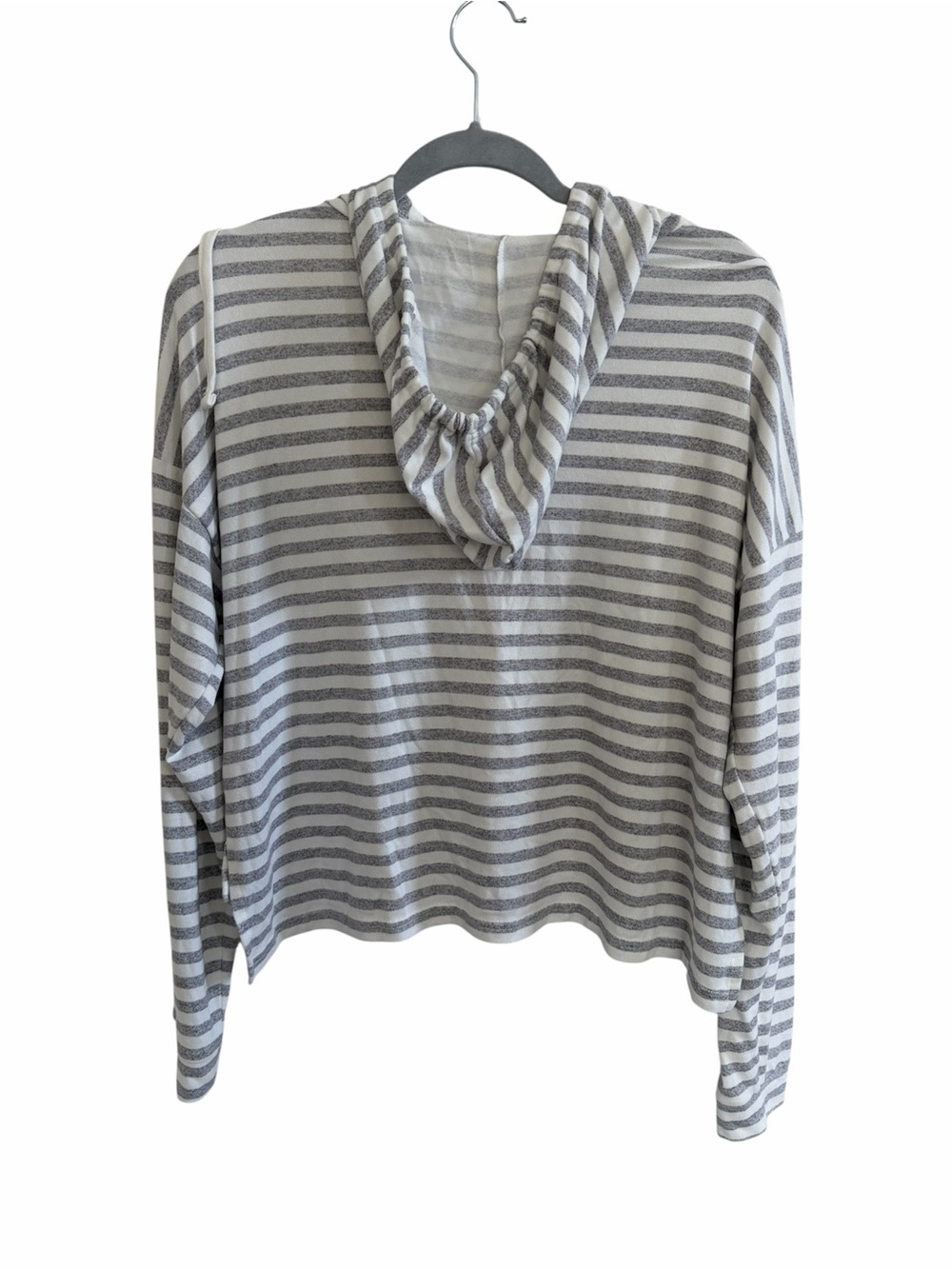BYU Cougars Striped Hoodie Pullover in White & Gray - Picture 3 of 4